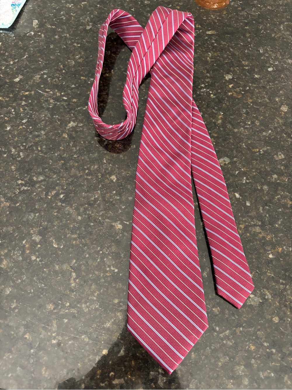 Men's Red Diagonal Stripe Tie - Sleek Business Look